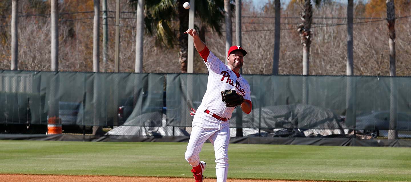 Player making the throw from the infield